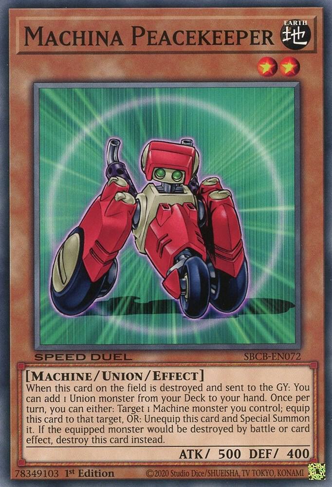 Machina Peacekeeper SBCB-EN072 card from Speed Duel: Battle City Box
