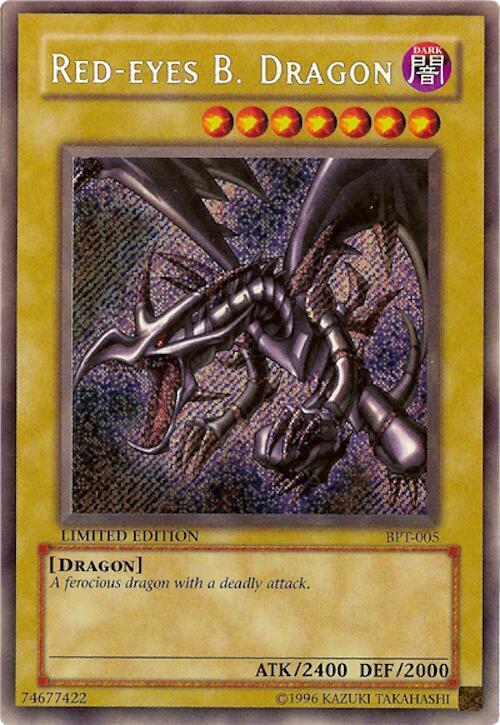 Red-Eyes B. Dragon BPT-005 card from 2002 Collectors Tin