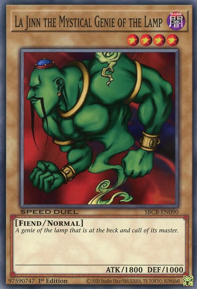 La Jinn the Mystical Genie of the Lamp SBCB-EN090 card from Speed Duel: Battle City Box