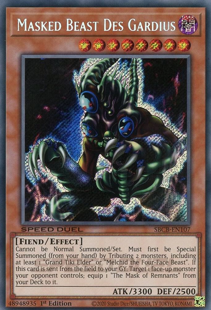 Masked Beast Des Gardius (Secret) SBCB-EN107 card from Speed Duel: Battle City Box