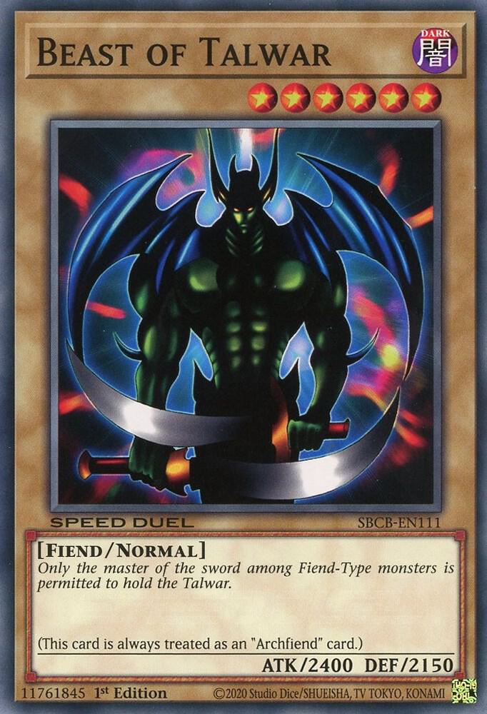 Beast of Talwar SBCB-EN111 card from Speed Duel: Battle City Box