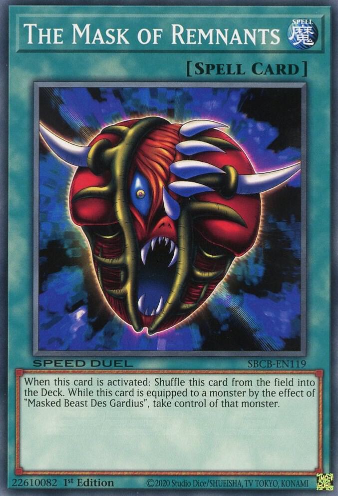 The Mask of Remnants SBCB-EN119 card from Speed Duel: Battle City Box