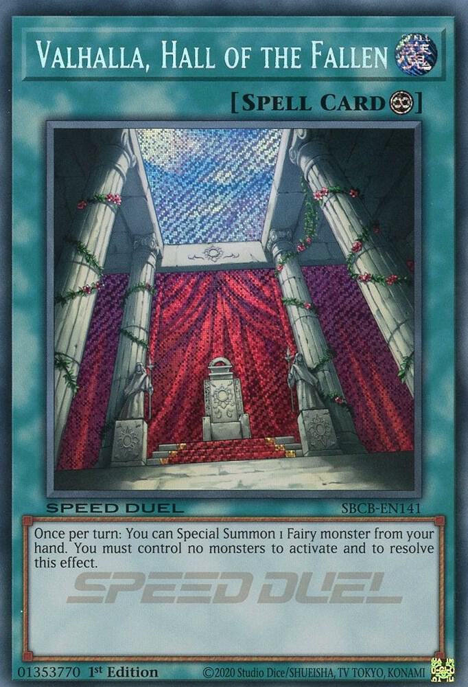 Valhalla, Hall of the Fallen (Secret) SBCB-EN141 card from Speed Duel: Battle City Box