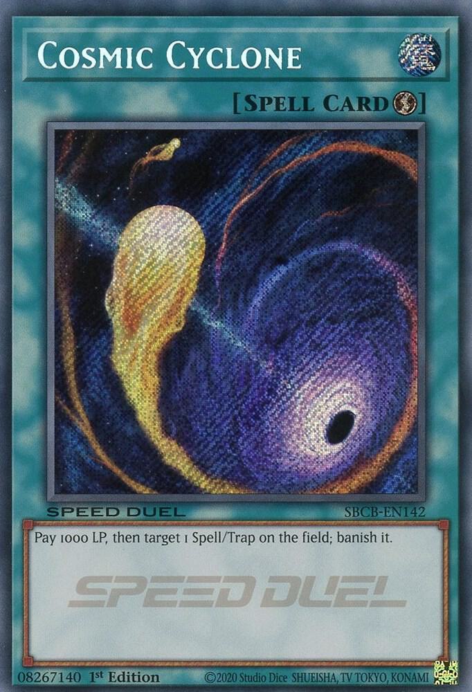 Cosmic Cyclone (Secret) SBCB-EN142 card from Speed Duel: Battle City Box