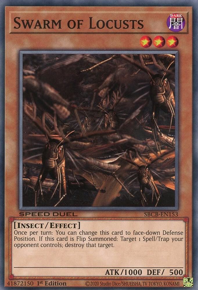 Swarm of Locusts SBCB-EN153 card from Speed Duel: Battle City Box