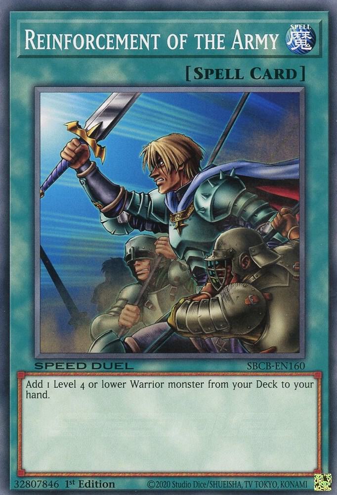 Reinforcement of the Army SBCB-EN160 card from Speed Duel: Battle City Box