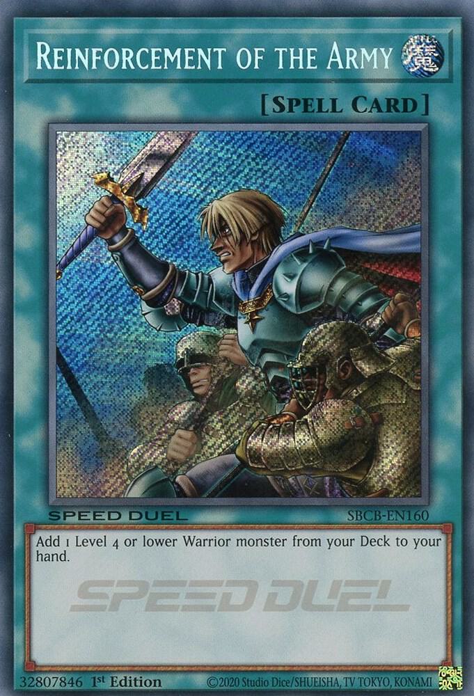Reinforcement of the Army (Secret) SBCB-EN160 card from Speed Duel: Battle City Box