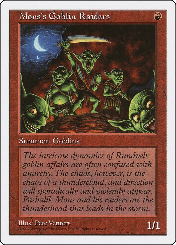 Mons's Goblin Raiders card from Fifth Edition