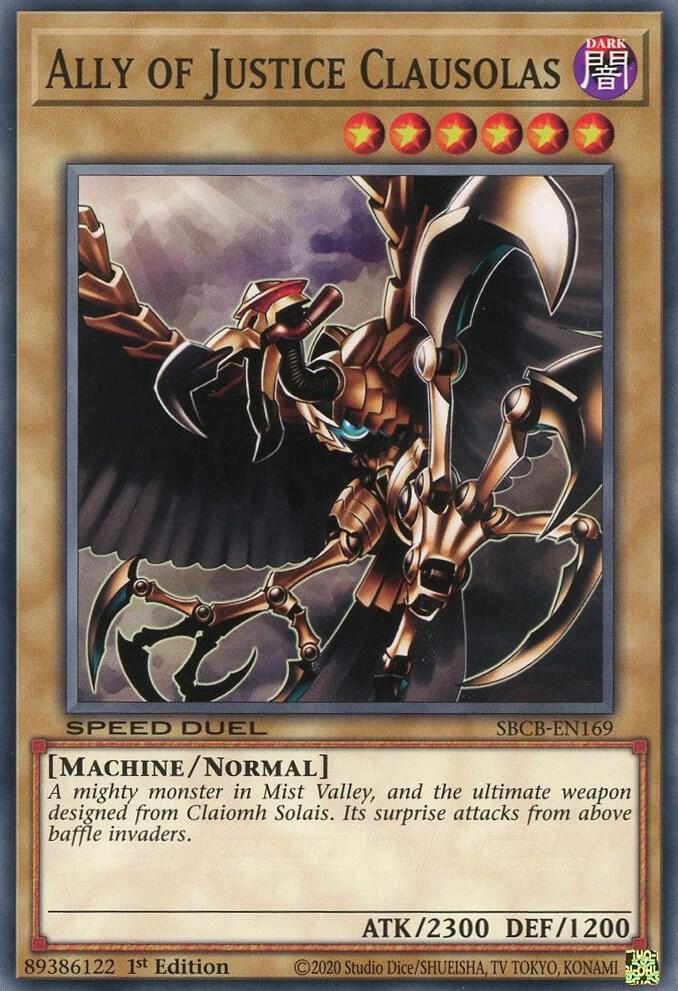 Ally of Justice Clausolas SBCB-EN169 card from Speed Duel: Battle City Box