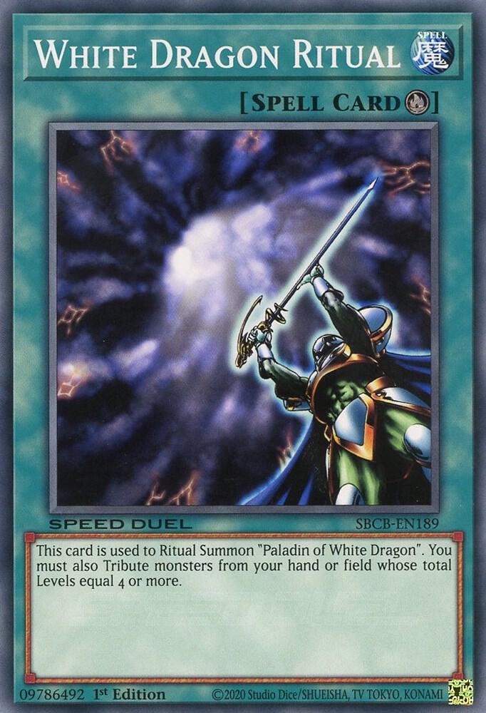 White Dragon Ritual SBCB-EN189 card from Speed Duel: Battle City Box