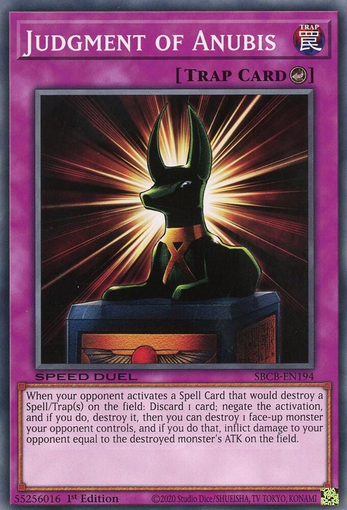 Judgment of Anubis SBCB-EN194 card from Speed Duel: Battle City Box