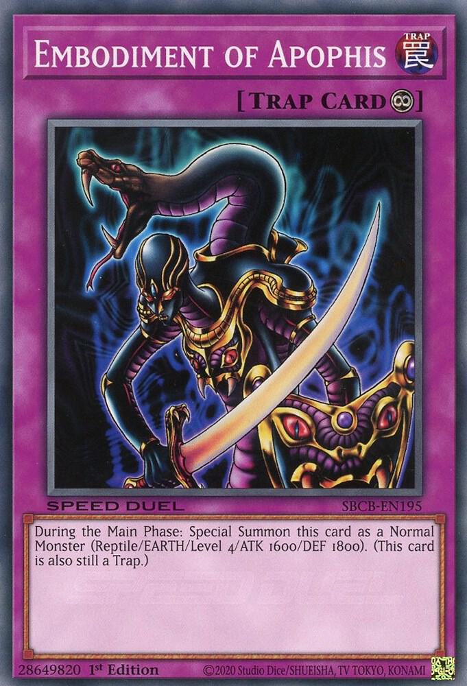 Embodiment of Apophis SBCB-EN195 card from Speed Duel: Battle City Box