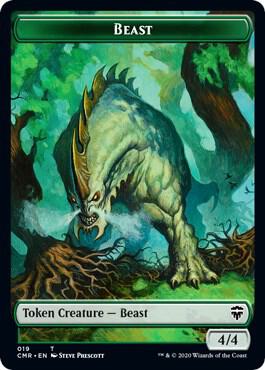 Beast (019) // Elephant Double-Sided Token 19 // 20 card from Commander Legends