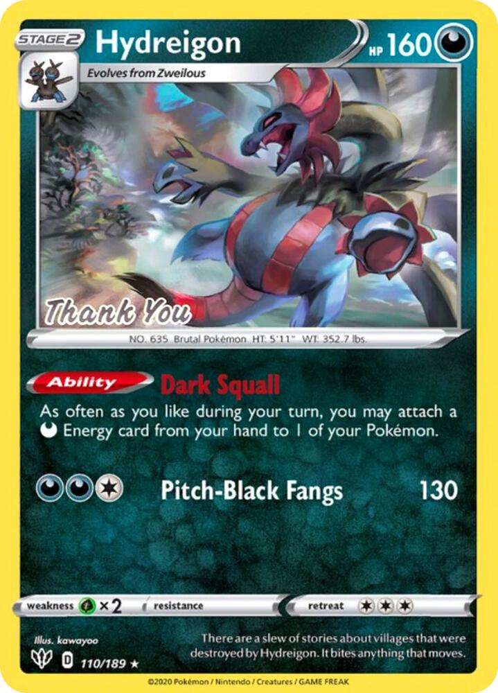 Hydreigon [Thank You] 110/189 card from Miscellaneous Cards & Products
