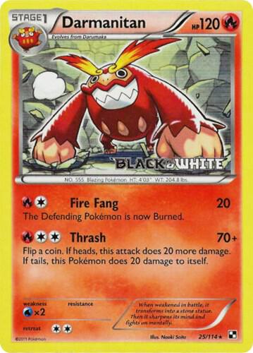 Darmanitan (Prerelease) 25/114 card from Black and White Promos