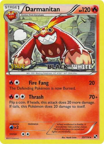 Darmanitan (Prerelease) [Staff] 25/114 card from Black and White Promos