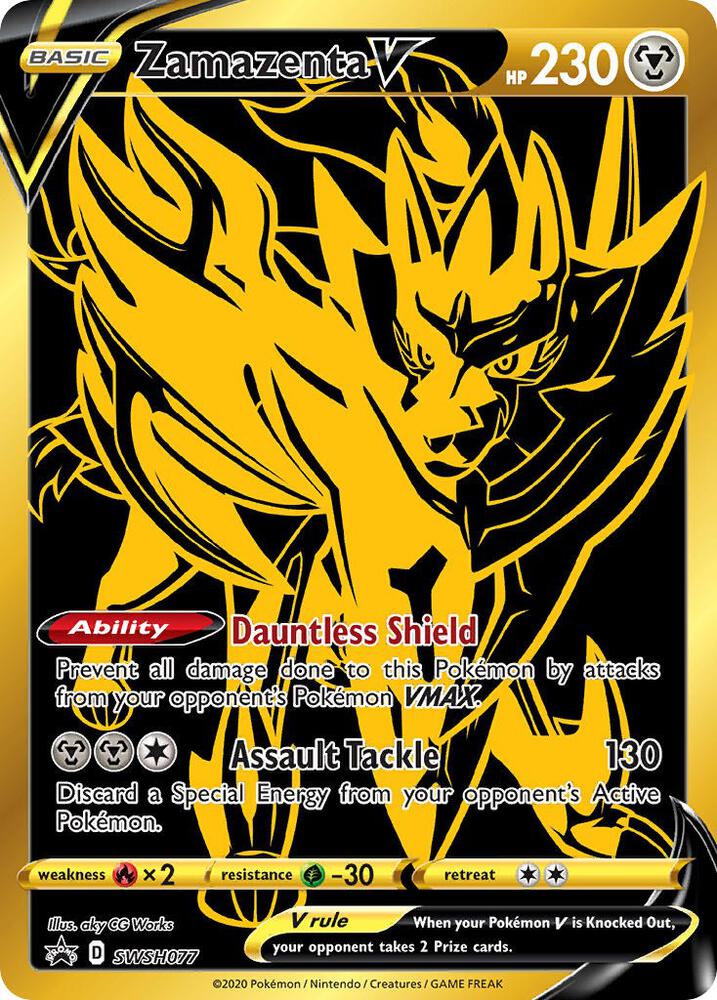 Zamazenta V SWSH077 card from SWSH: Sword & Shield Promo Cards