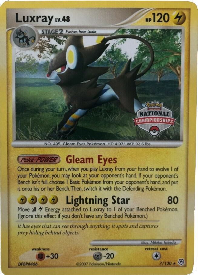 Luxray - 7/130 (National Championships) 007/130 card from League & Championship Cards