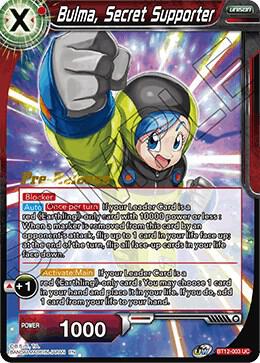 Bulma, Secret Supporter BT12-003 card from Vicious Rejuvenation