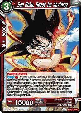 Son Goku, Ready for Anything BT12-006 card from Vicious Rejuvenation