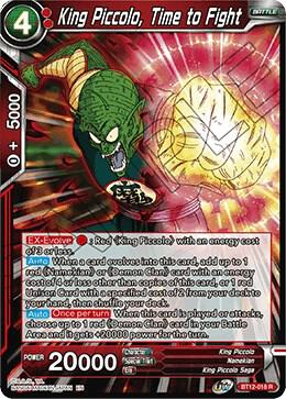 King Piccolo, Time to Fight BT12-018 card from Vicious Rejuvenation