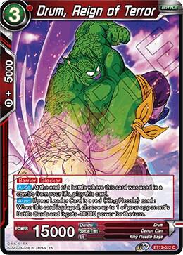 Drum, Reign of Terror BT12-022 card from Vicious Rejuvenation
