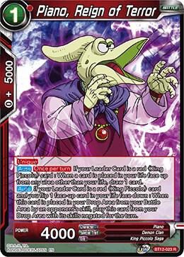 Piano, Reign of Terror BT12-023 card from Vicious Rejuvenation