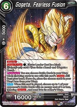 Gogeta, Fearless Fusion BT12-137 card from Vicious Rejuvenation