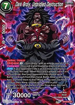 Dark Broly, Unbridled Destruction EX16-03 card from Expansion Deck Box Set 16: Ultimate Deck