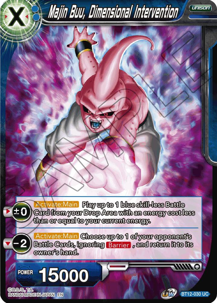 Majin Buu, Dimensional Intervention BT12-030 card from Vicious Rejuvenation