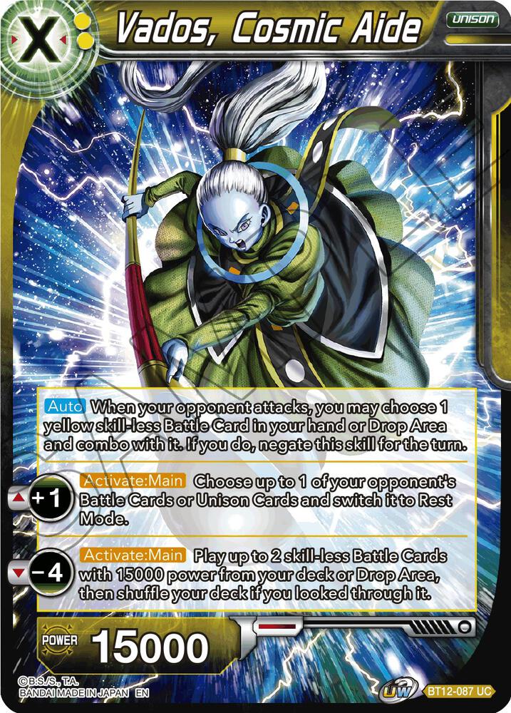 Vados, Cosmic Aide BT12-087 card from Vicious Rejuvenation