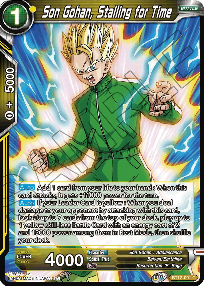 Son Gohan, Stalling for Time BT12-091 card from Vicious Rejuvenation