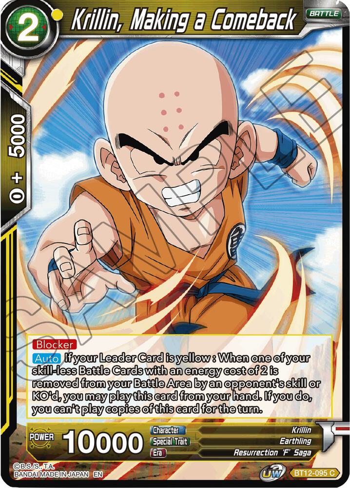 Krillin, Making a Comeback BT12-095 card from Vicious Rejuvenation