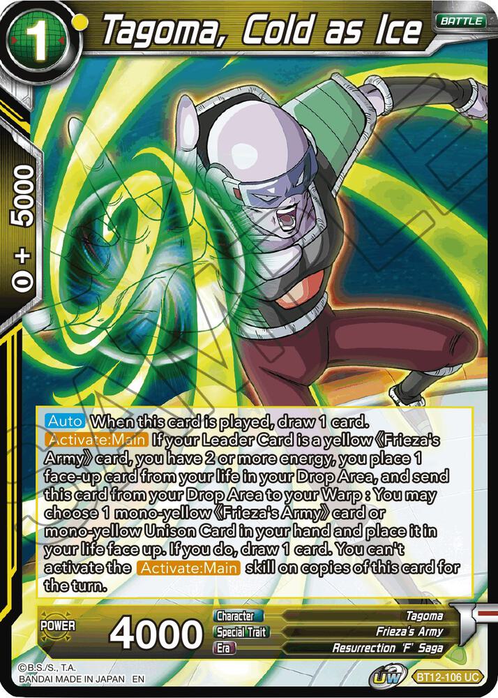 Tagoma, Cold as Ice BT12-106 card from Vicious Rejuvenation