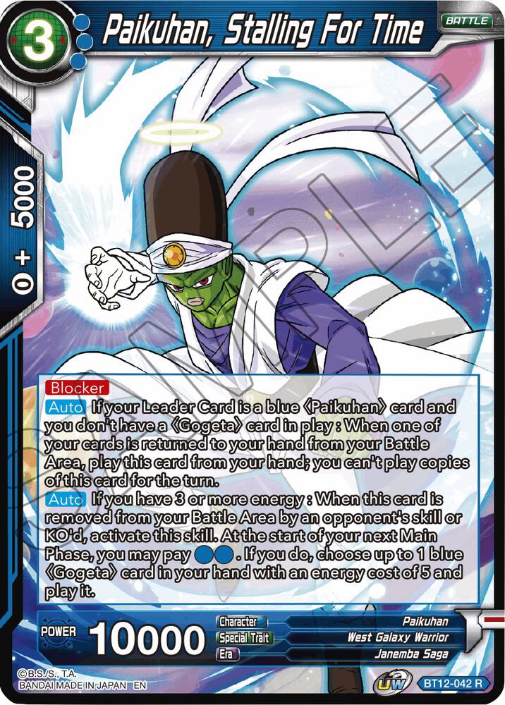 Paikuhan, Stalling for Time BT12-042 card from Vicious Rejuvenation