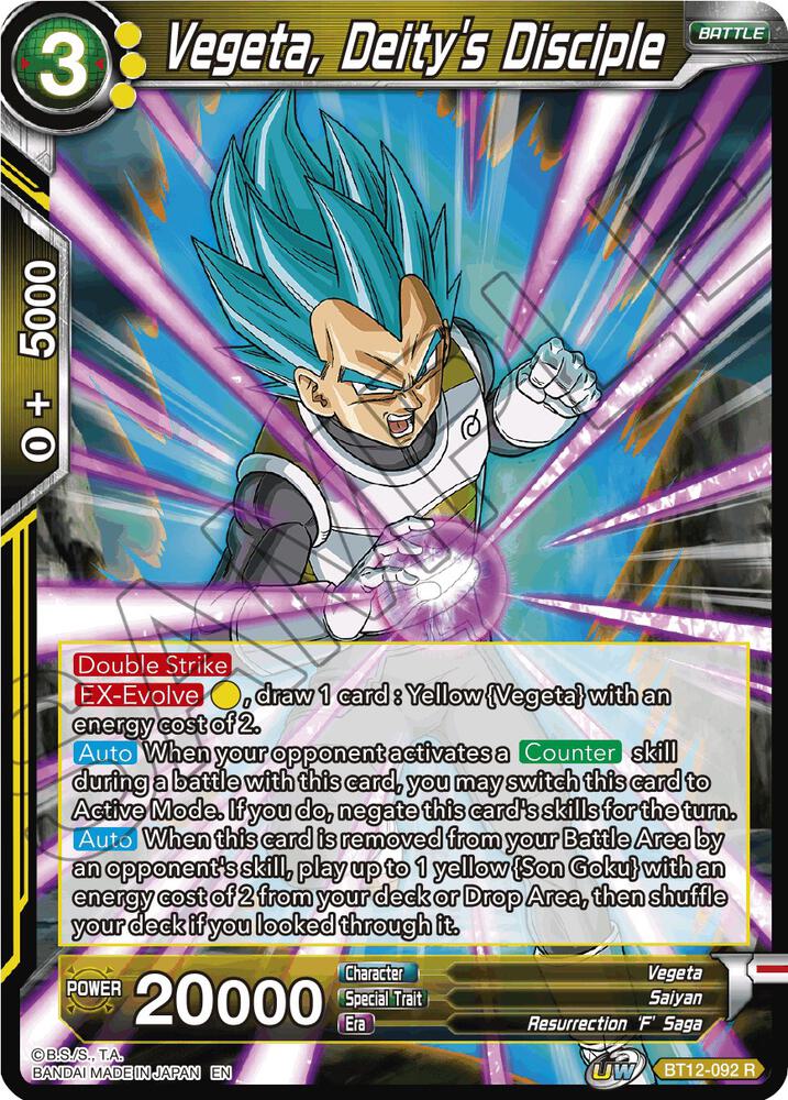 Vegeta, Deity's Disciple BT12-092 card from Vicious Rejuvenation