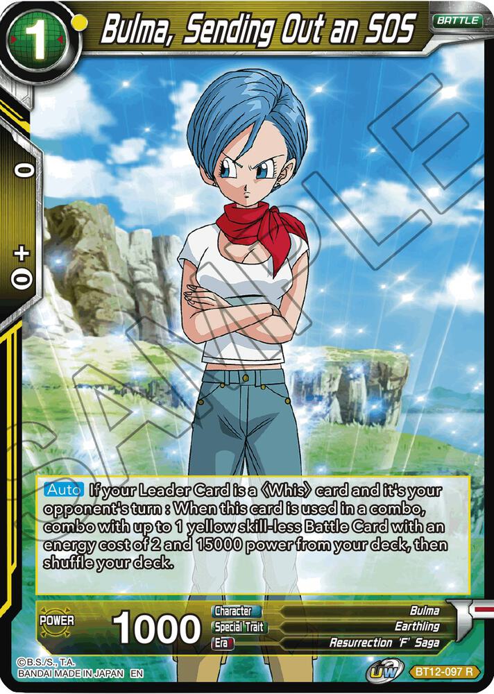 Bulma, Sending Out an SOS BT12-097 card from Vicious Rejuvenation