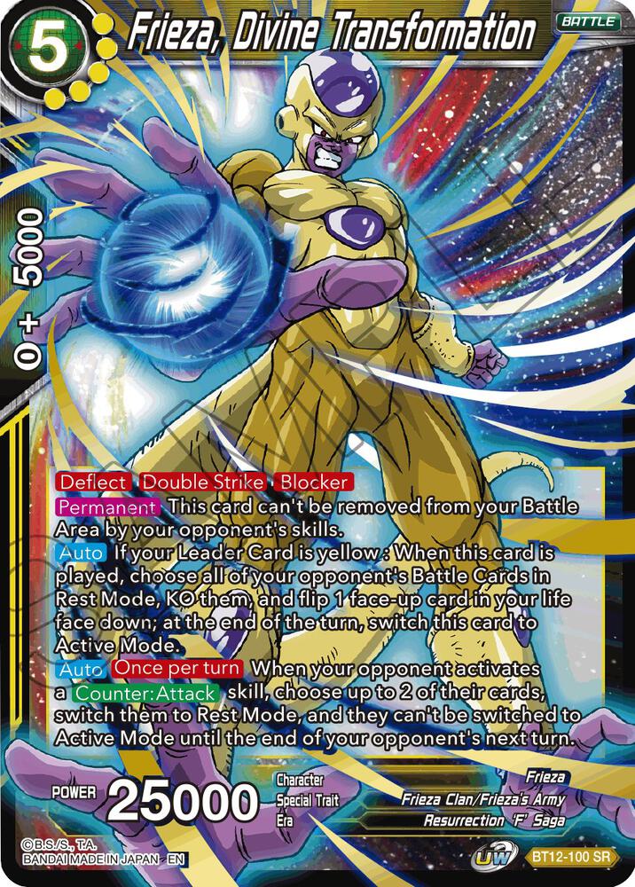 Frieza, Divine Transformation BT12-100 card from Vicious Rejuvenation