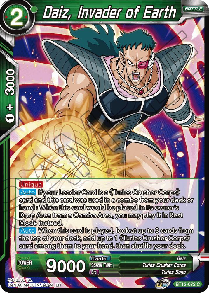 Daiz, Invader of Earth BT12-072 card from Vicious Rejuvenation