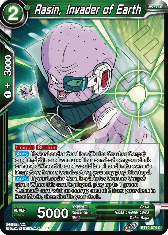 Rasin, Invader of Earth BT12-074 card from Vicious Rejuvenation