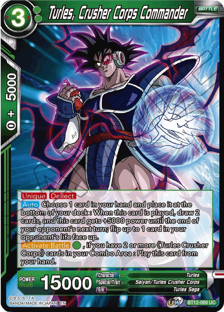 Turles, Crusher Corps Commander BT12-069 card from Vicious Rejuvenation