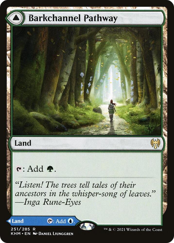 Barkchannel Pathway 251 card from Kaldheim
