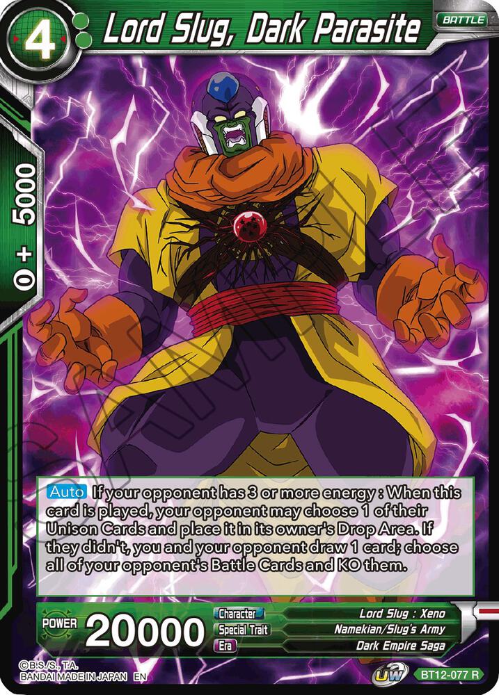 Lord Slug, Dark Parasite BT12-077 card from Vicious Rejuvenation