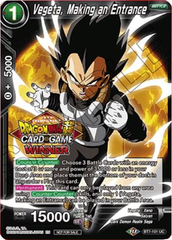 Vegeta, Making an Entrance (Top 16 Winner) BT7-101 card from Tournament Promotion Cards