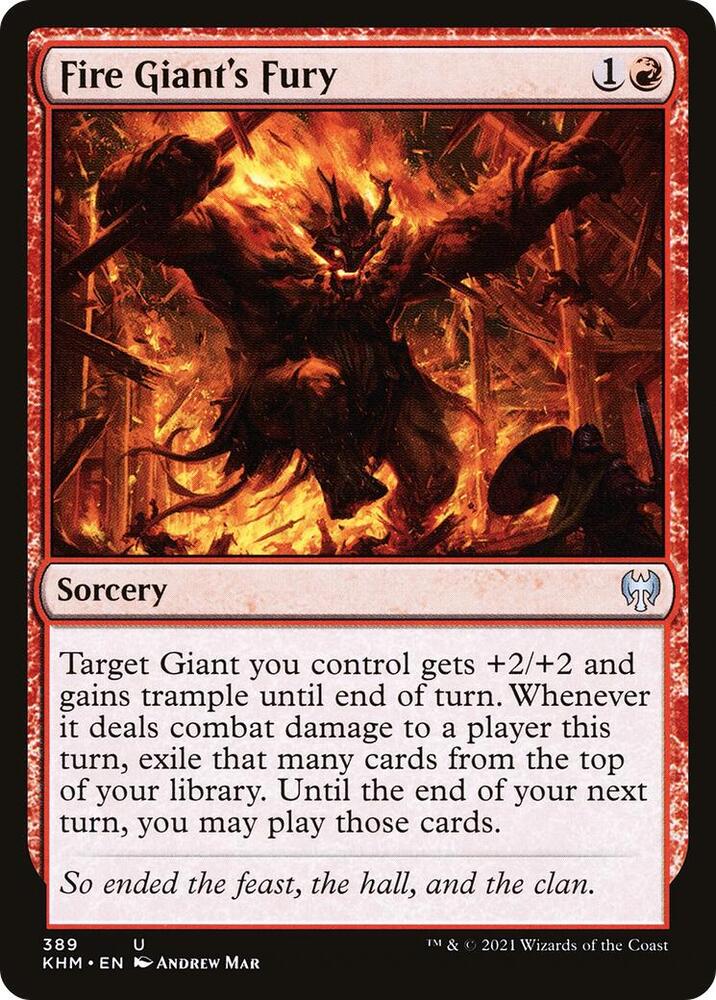 Fire Giant's Fury 389 card from Kaldheim