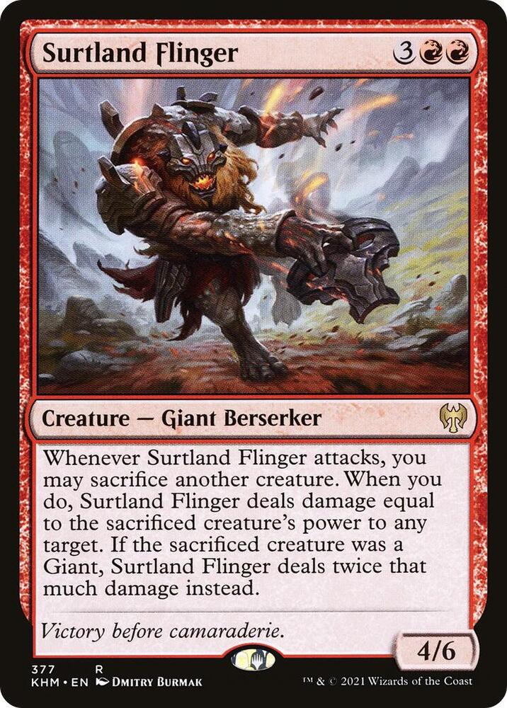 Surtland Flinger 377 card from Kaldheim
