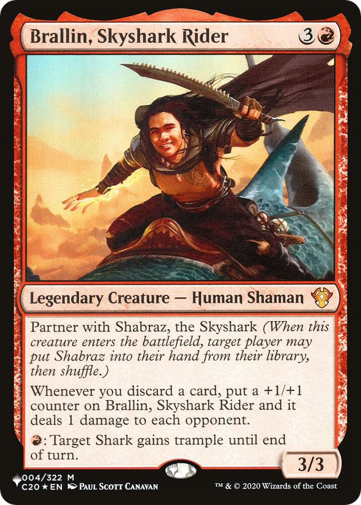 Brallin, Skyshark Rider 004/322 card from The List Reprints