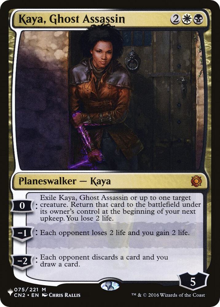 Kaya, Ghost Assassin 075/221 card from The List Reprints