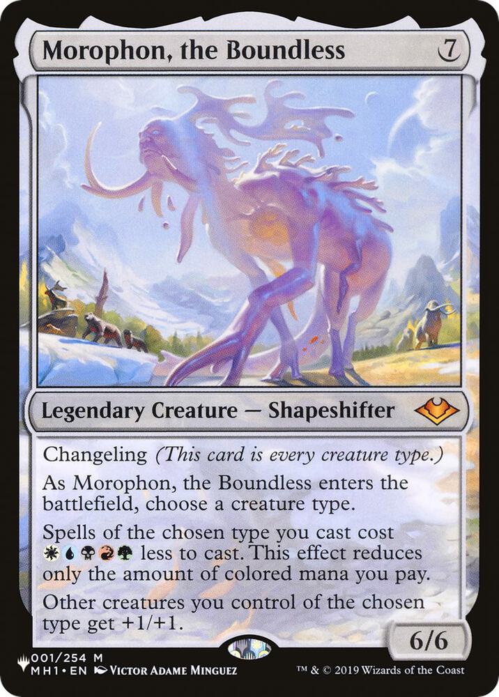 Morophon, the Boundless 001/254 card from The List Reprints