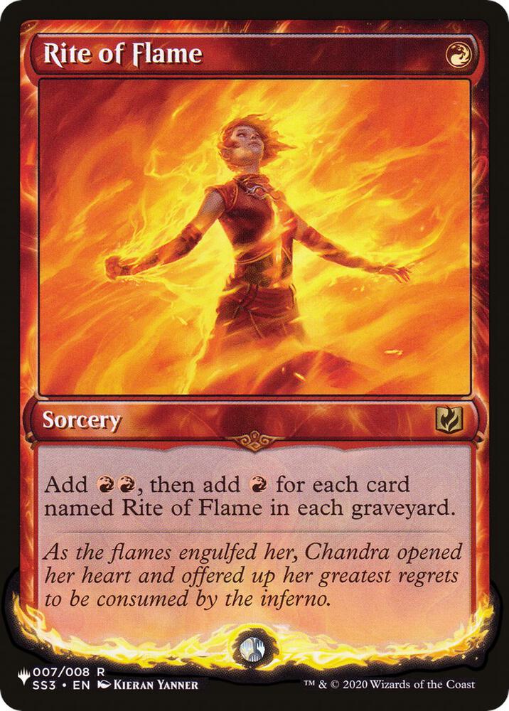 Rite of Flame 007/008 card from The List Reprints